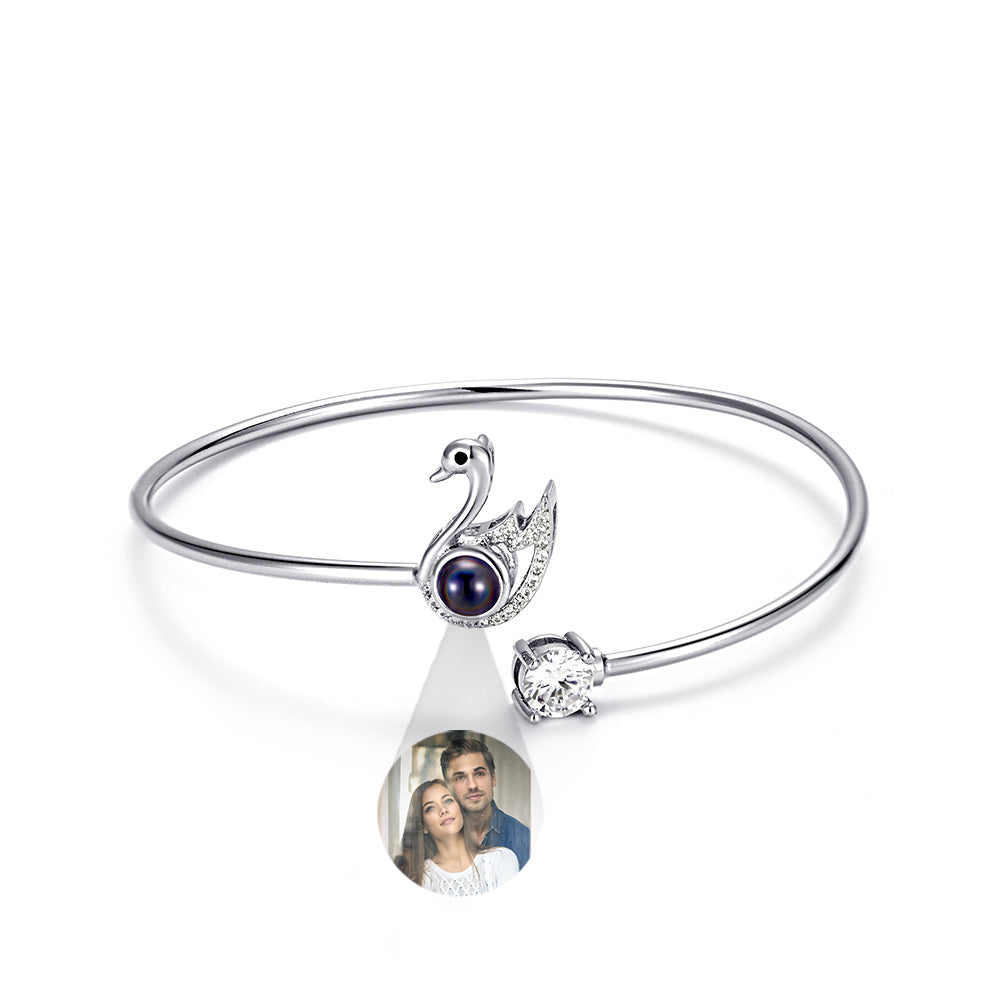 Personalised Photo Projection Bracelet | Engraved Heart Jewellery Gift