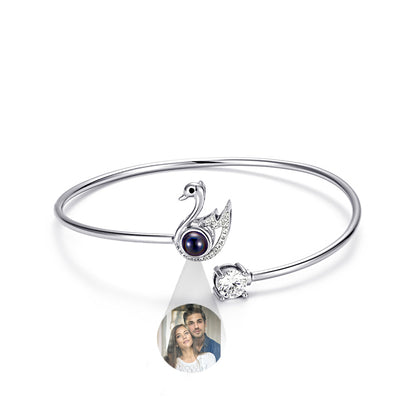 Personalised Photo Projection Bracelet | Engraved Heart Jewellery Gift