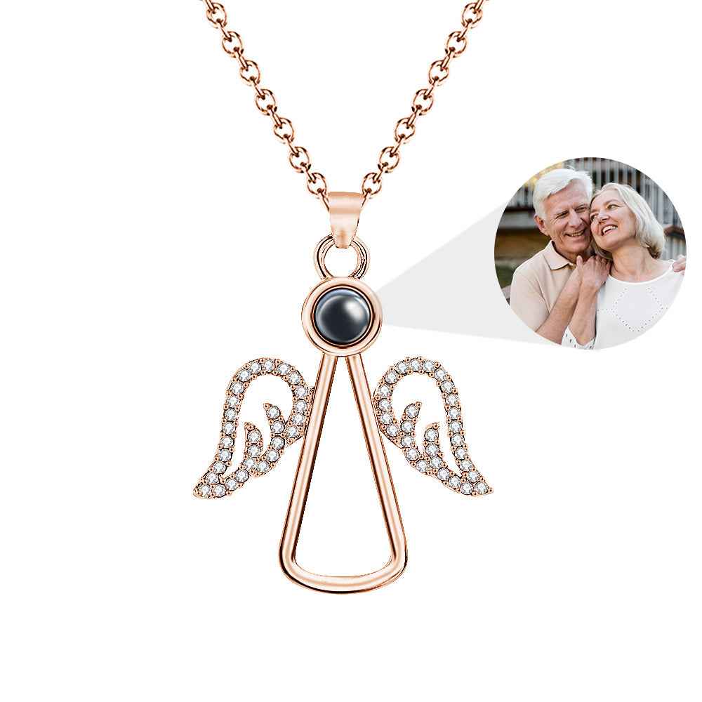 Personalized Photo Projection Necklace Angel Necklace Christmas Gifts