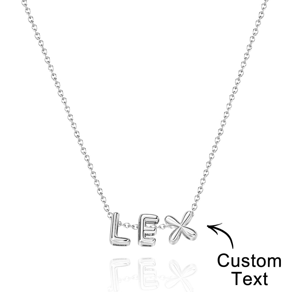 Personalised 3D Bubble Letters Name Necklace - Unique Gift for Loved Ones
