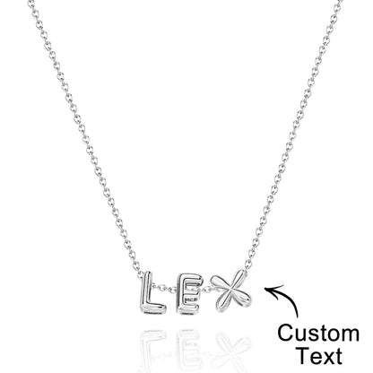 Personalised 3D Bubble Letters Name Necklace - Unique Gift for Loved Ones