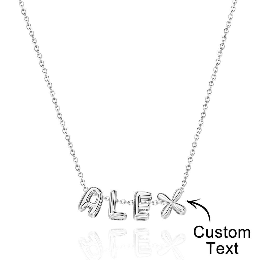 Personalised 3D Bubble Letters Name Necklace - Unique Gift for Loved Ones