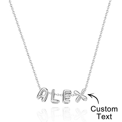 Personalised 3D Bubble Letters Name Necklace - Unique Gift for Loved Ones