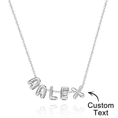 Personalised 3D Bubble Letters Name Necklace - Unique Gift for Loved Ones