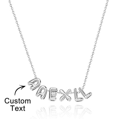 Personalised 3D Bubble Letters Name Necklace - Unique Gift for Loved Ones