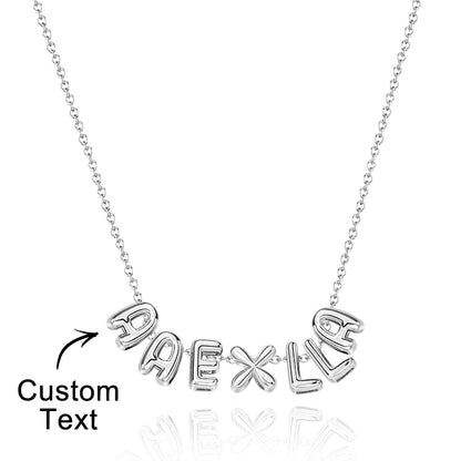 Personalised 3D Bubble Letters Name Necklace - Unique Gift for Loved Ones