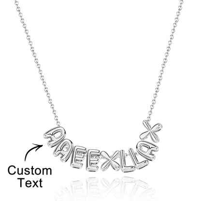 Personalised 3D Bubble Letters Name Necklace - Unique Gift for Loved Ones