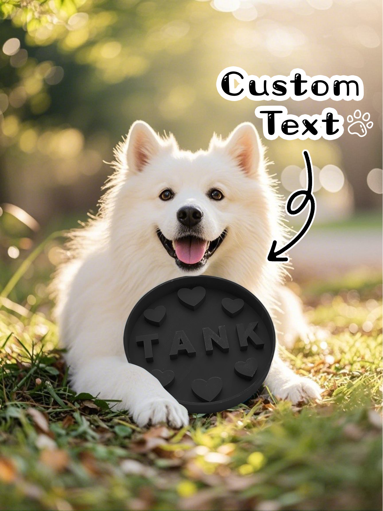 Top view of personalised slow feeder dog bowl with visible maze pattern, designed to reduce gulping and help prevent bloating