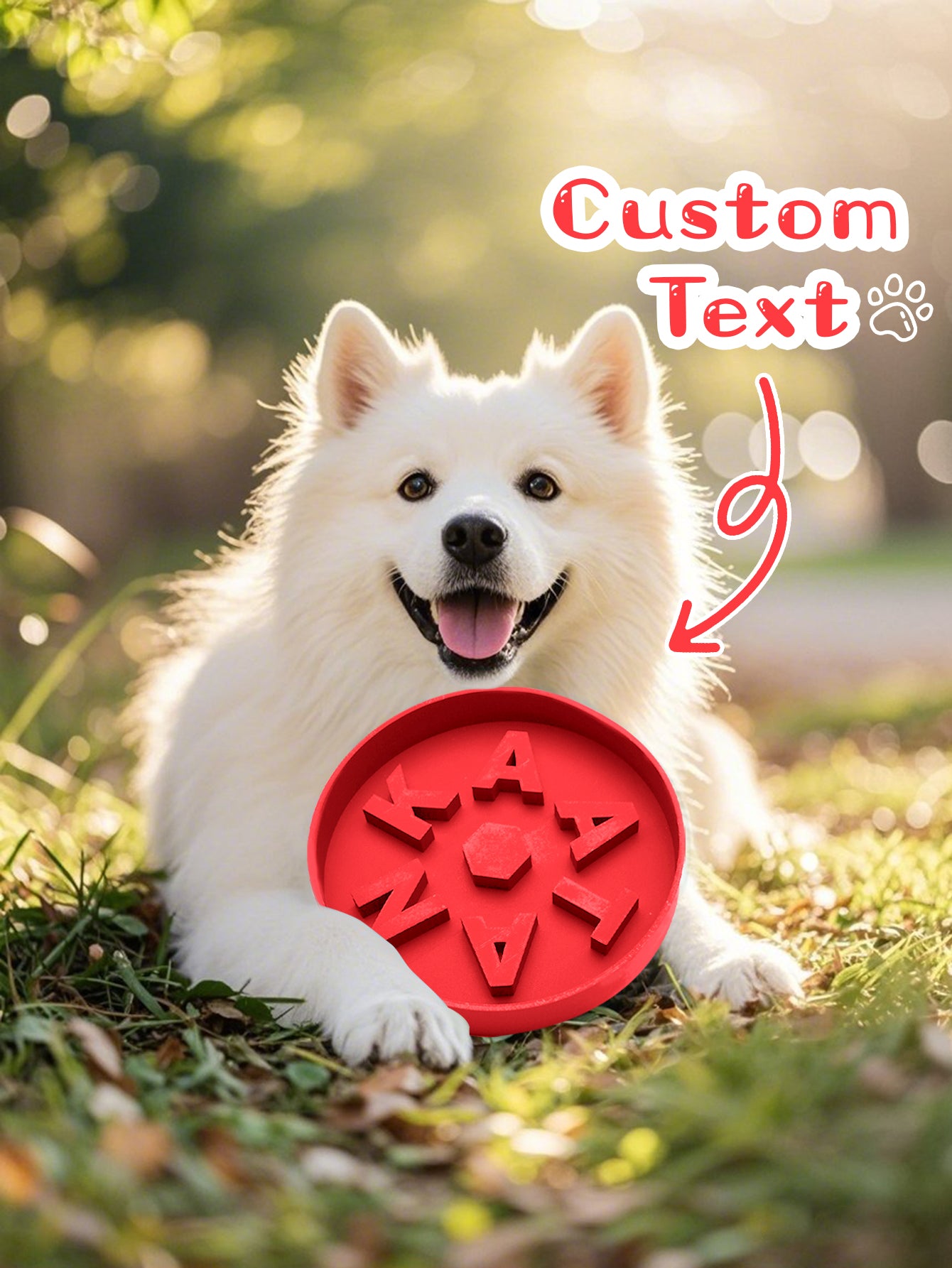Personalised 3D-Printed Slow Feeder Dog Bowl with Custom Name — PLA Pet Bowl