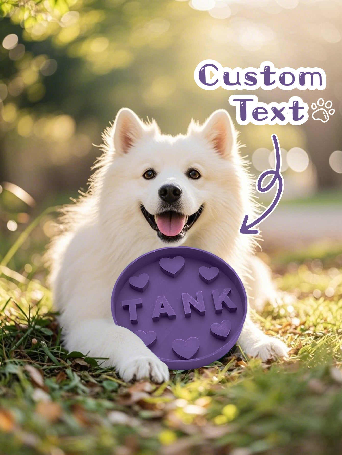 Styled shot of personalised 3D-printed slow feeder bowl presented as a thoughtful customised pet gift for birthdays and holidays