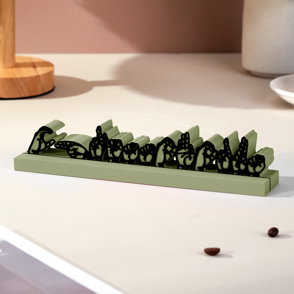 Personalised 3D Printed Sign Language Desk Name Plate - Custom Interpreter & Teacher Gift