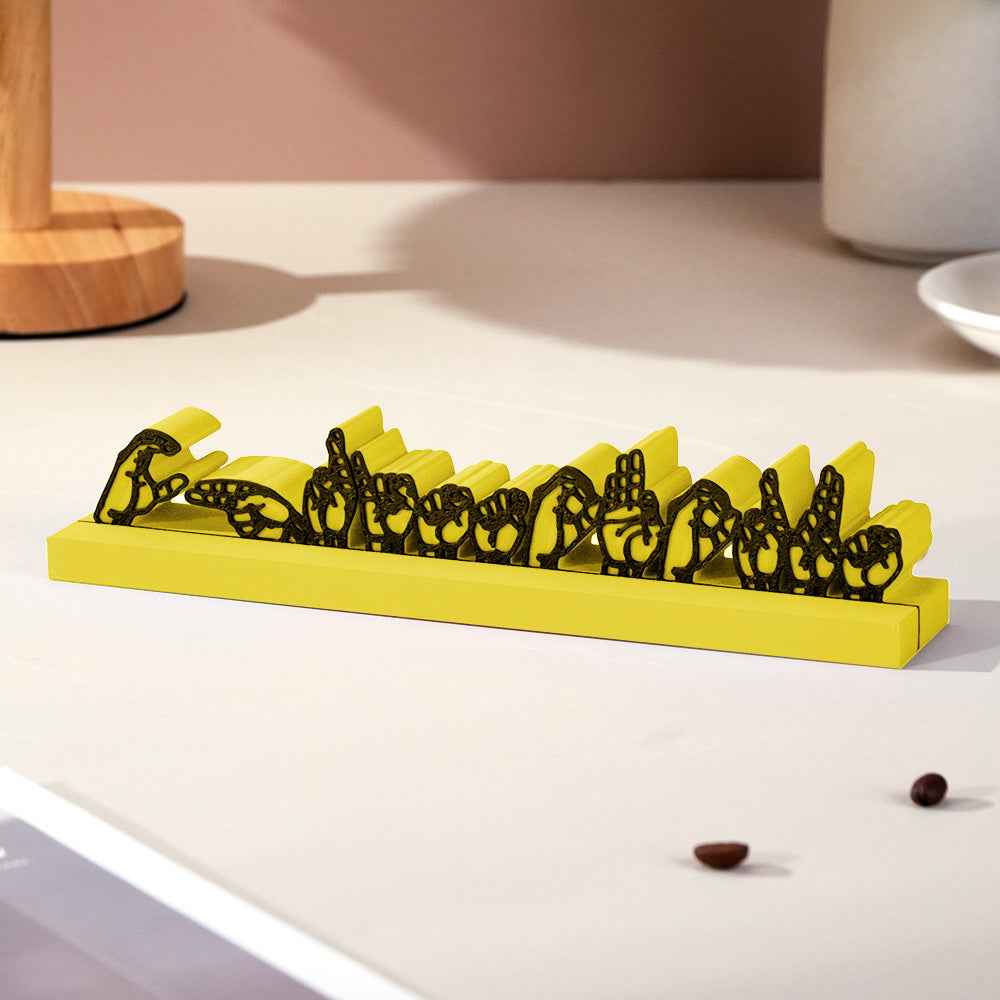 Personalized 3D Printed Sign Language Desk Name Plate Sign Interpreter Gift Teacher Gift
