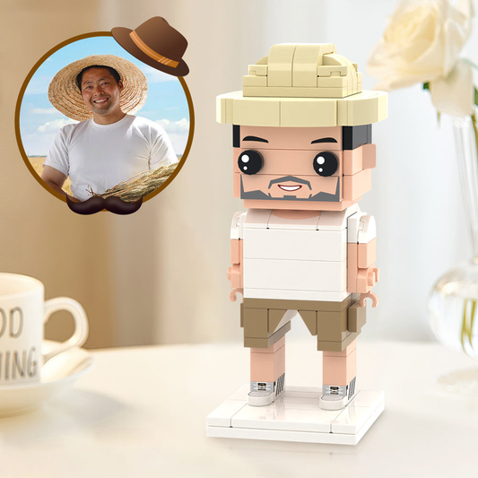 Surprise Gifts for Dad Custom 1 Person Brick Figure Custom Brick Figures Small Particle Block Toy - PhotoOnGifts