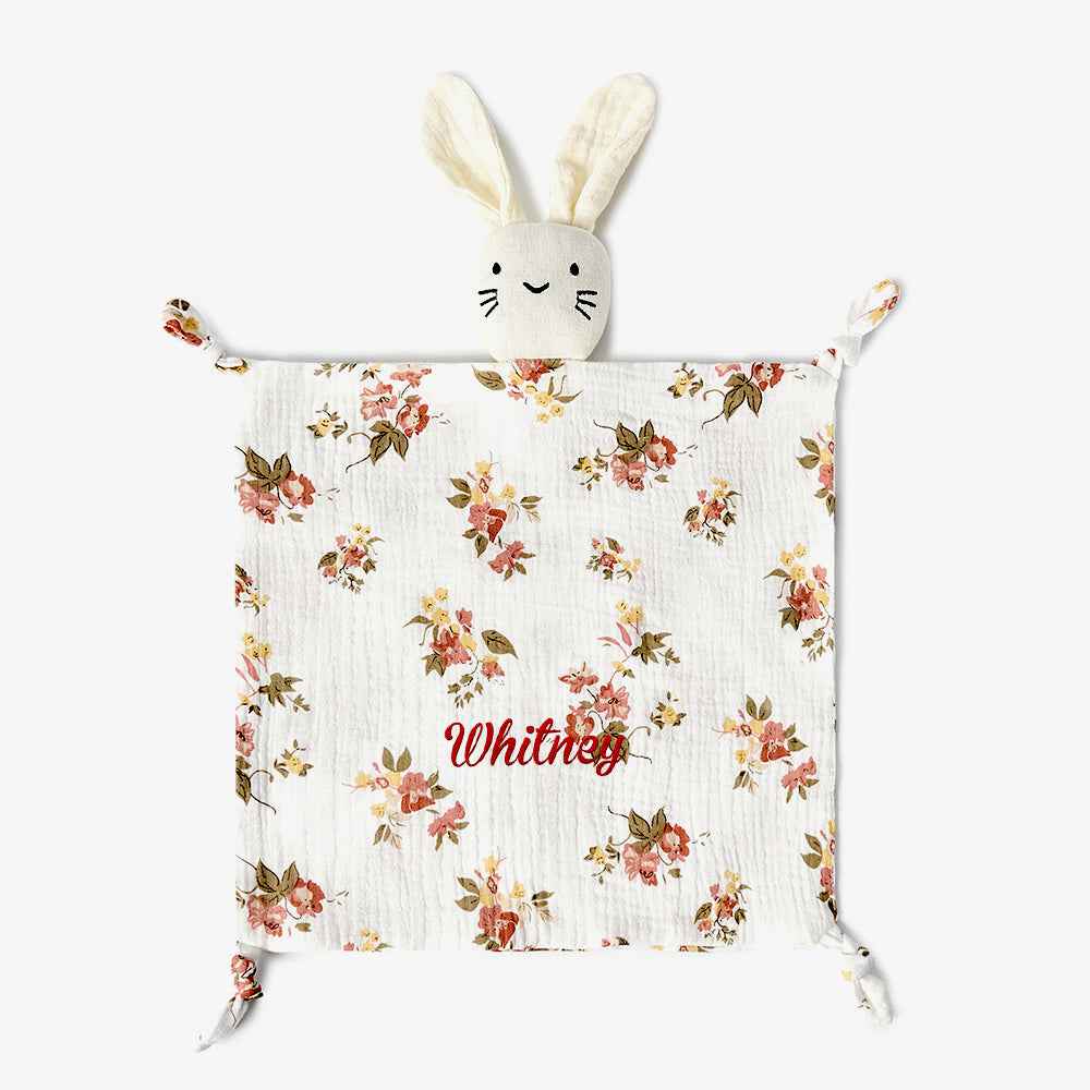 Personalized Soothe Towel Bibs Soft Sleeping Dolls with Embroidered Name Gift for Baby