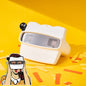 Alternate angle displaying personalised photo reels within the retro viewfinder.