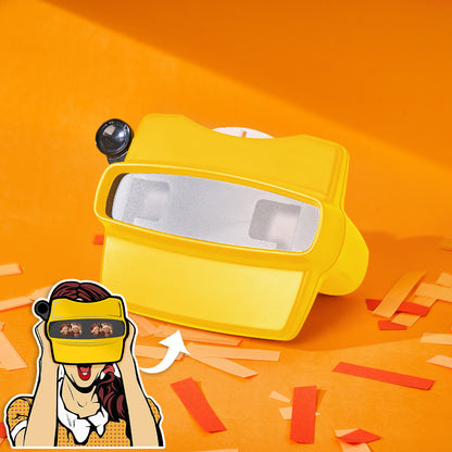 Front angle of the custom photo viewfinder highlighting the 3D reels.