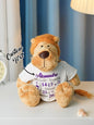 Moveable head example on personalised plush with short hairstyle — custom baby keepsake for newborn announcements