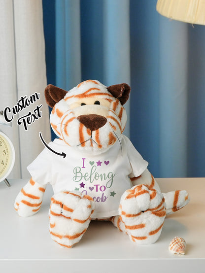 Close-up of soft PP cotton filling area and plush density — reassuring quality for personalised baby gifts