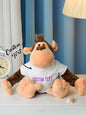 Personalised plush toy photographed with gift wrapping to suggest presentation options for baby showers and births