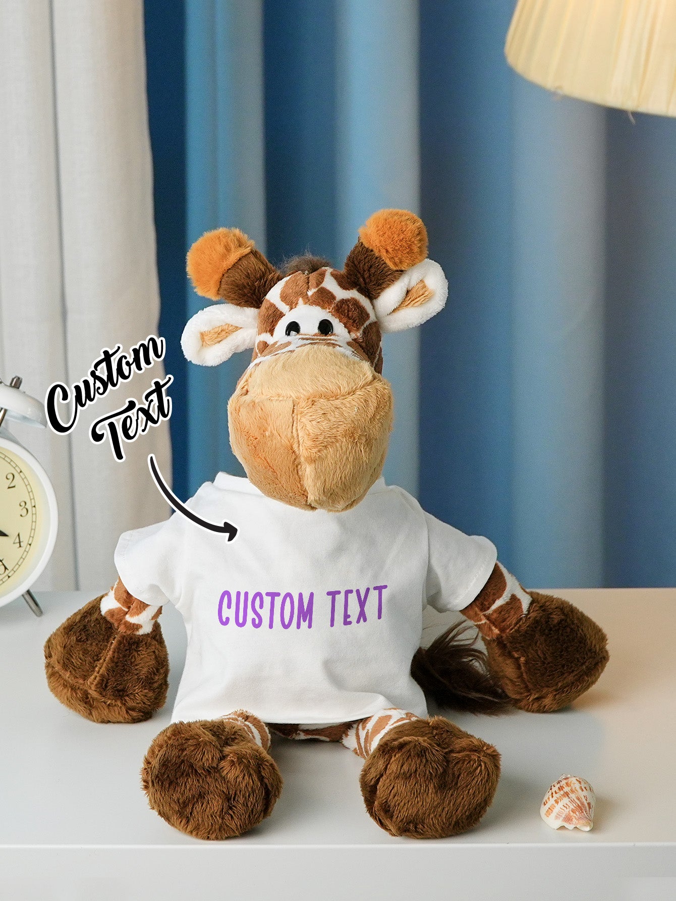 Edge-to-edge fabric detail and neat hems on personalised animal plush — premium finish for lasting keepsake