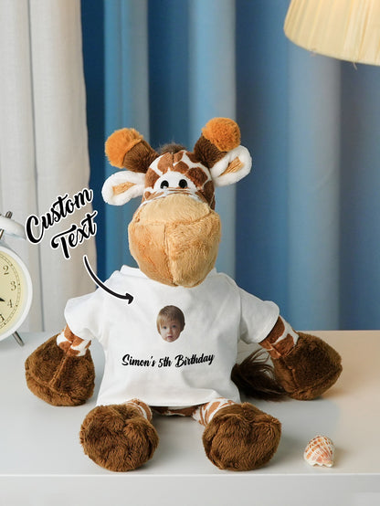 Personalised Baby Gift — Custom Animal Plush Toy Birth Announcement