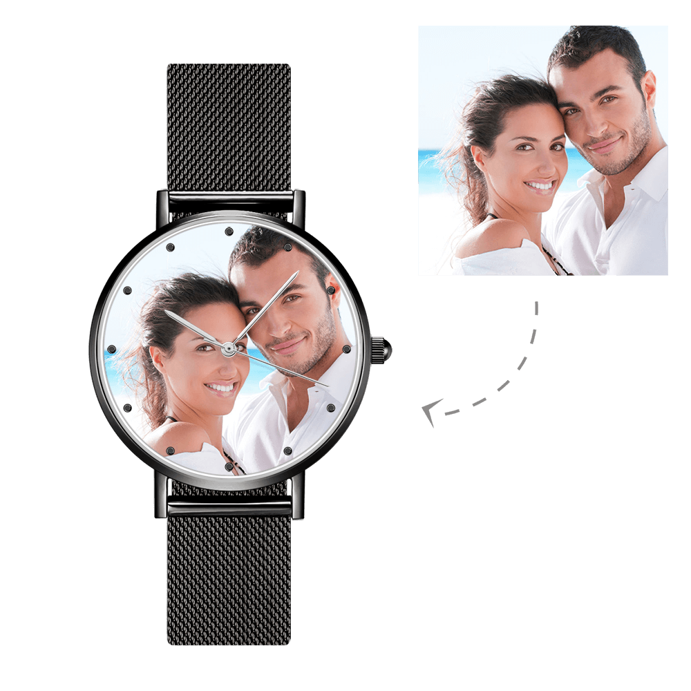 Personalised Engraved Women's Alloy Bracelet Photo Watch | 36mm Christmas Gift