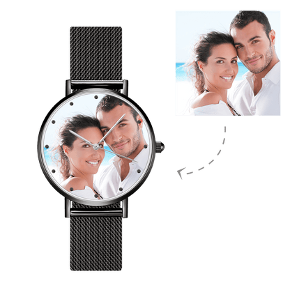 Personalised Engraved Women's Alloy Bracelet Photo Watch | 36mm Christmas Gift