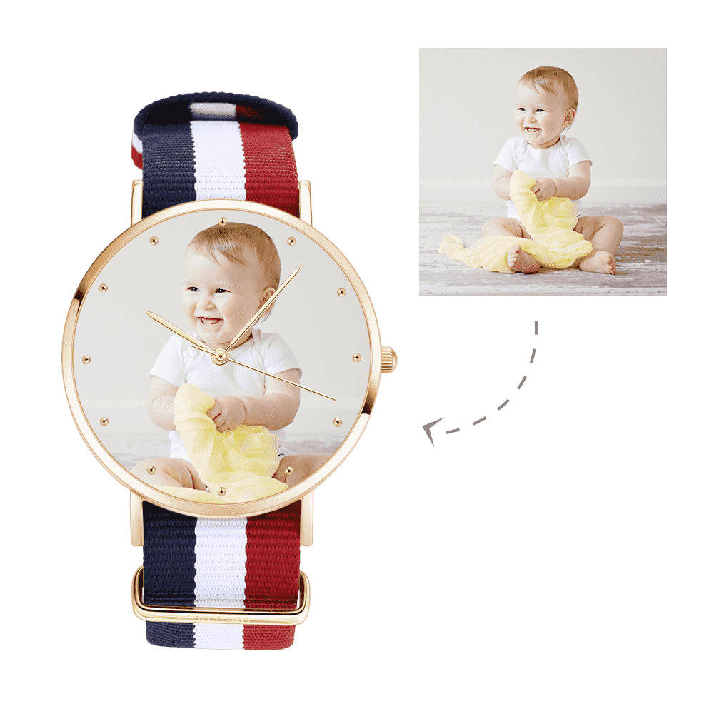 Personalised Engraved Photo Watch for Women | 36mm Nylon Strap
