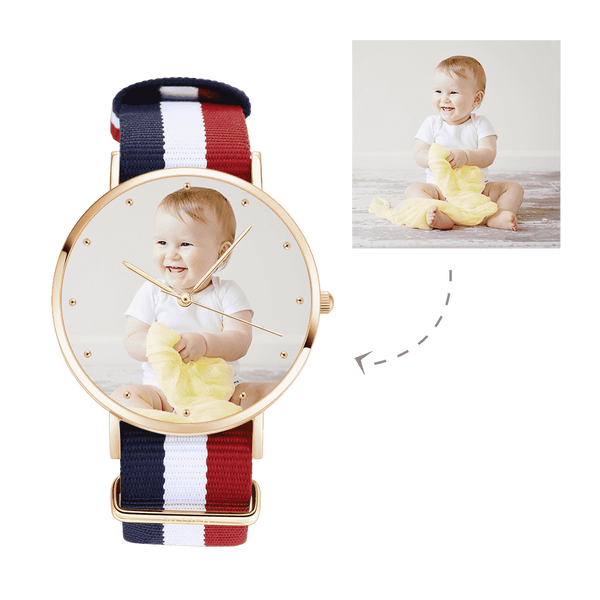 Personalised Engraved Photo Watch for Women | 36mm Nylon Strap