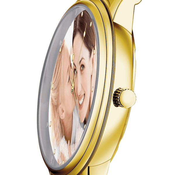 Personalised Engraved Photo Watch - Custom Alloy Strap Unisex Watch