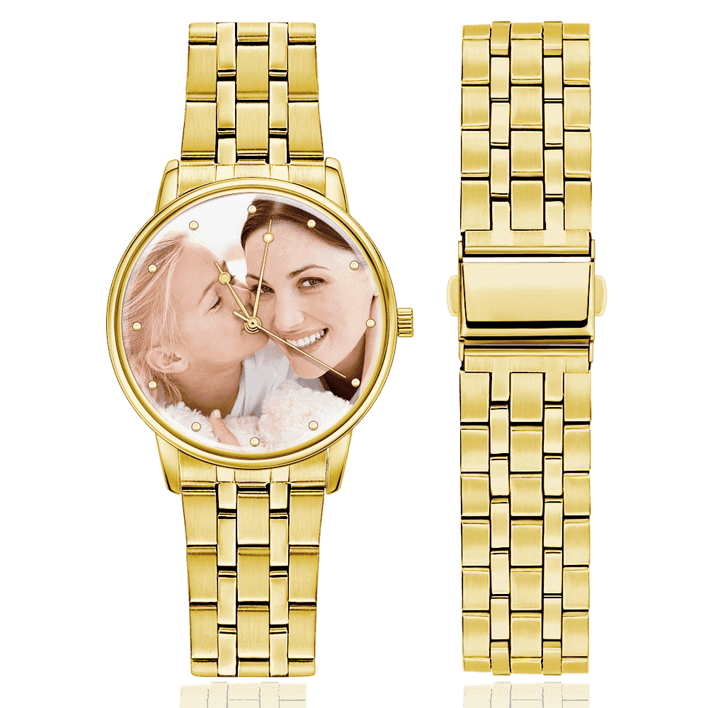 Personalised Engraved Photo Watch - Custom Alloy Strap Unisex Watch