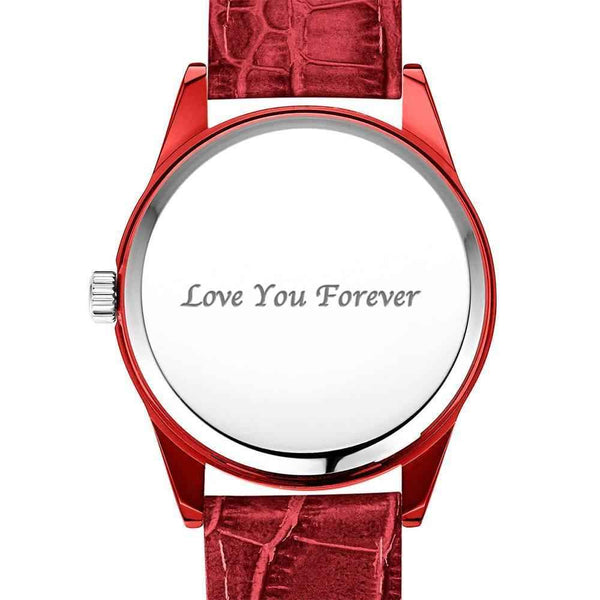 Personalized Men's Photo Watch with Leather Strap