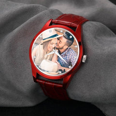 Personalised Men's & Women's Photo Watch with Leather Strap