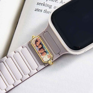 Custom Photo Watch Strap Charm - Personalized Smartwatch Beaded Accessory