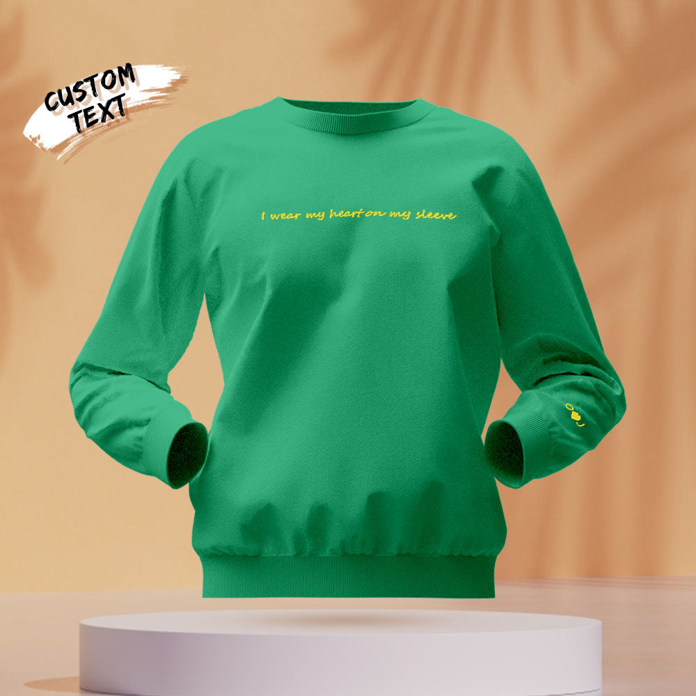 Two people in matching engraved hoodies demonstrating cosy round-neck fit – personalised gifts for couples and anniversary presents