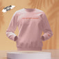 Detailed shot of embroidered custom text on personalised hoodie – add a name or quote for a unique engraved gift