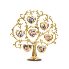 Personalised Family Tree with 7 Hanging Photo Frames - Copper Tabletop Display