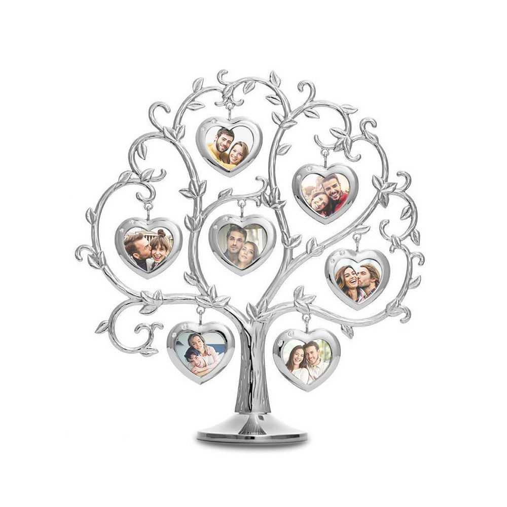 Personalised Family Tree with 7 Hanging Photo Frames - Copper Tabletop Display