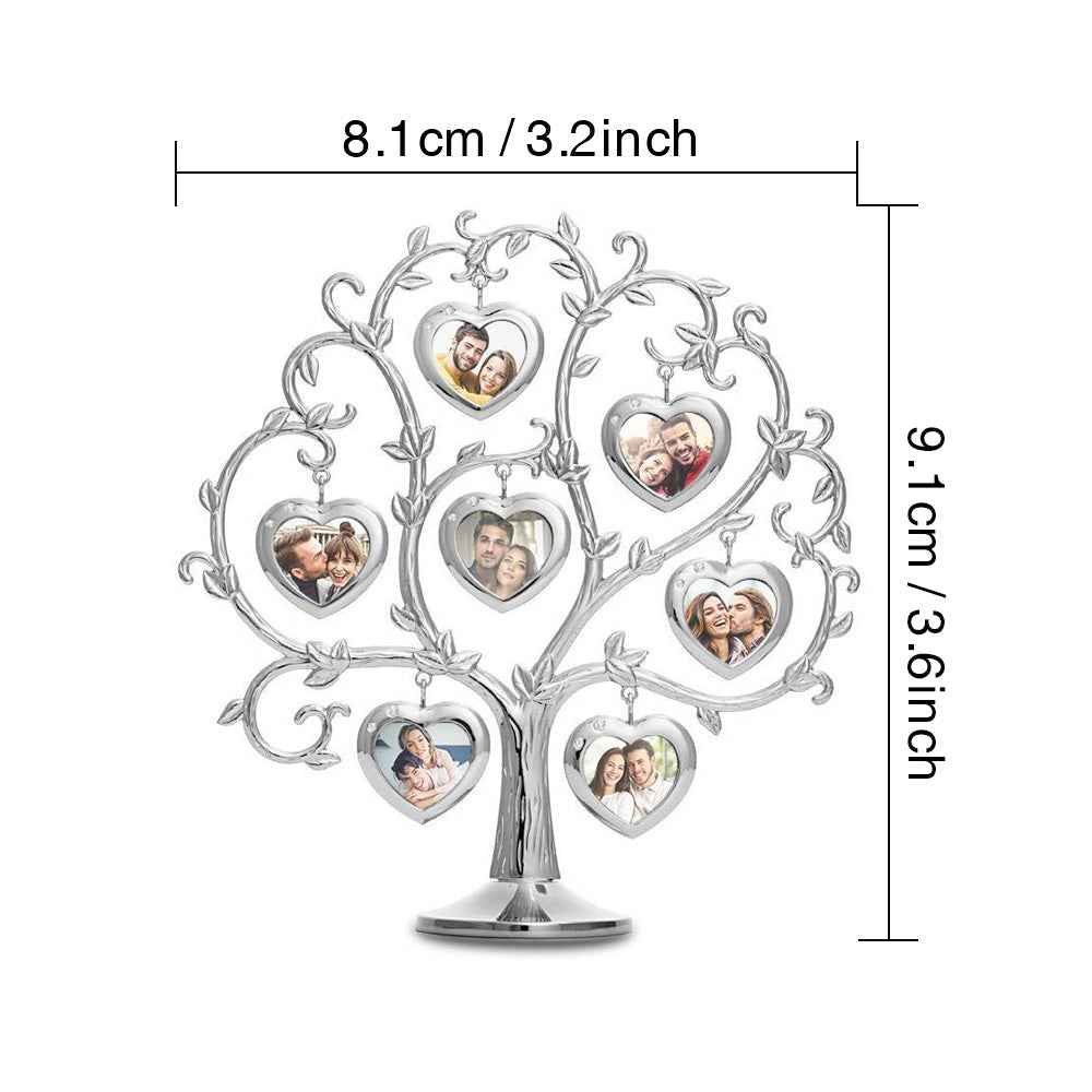 Custom Photo Family Tree With 7 Hanging Picture Frames Metal Table Top Decoration