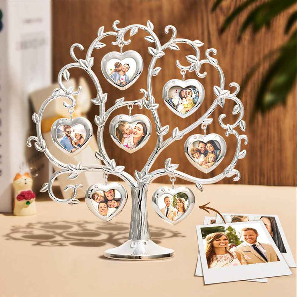 Custom Photo Family Tree With 7 Hanging Picture Frames Metal Table Top Decoration