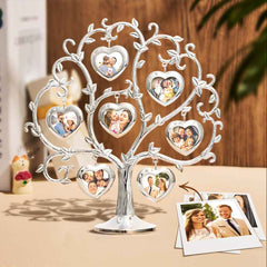 Custom Photo Family Tree With 7 Hanging Picture Frames Metal Table Top Decoration