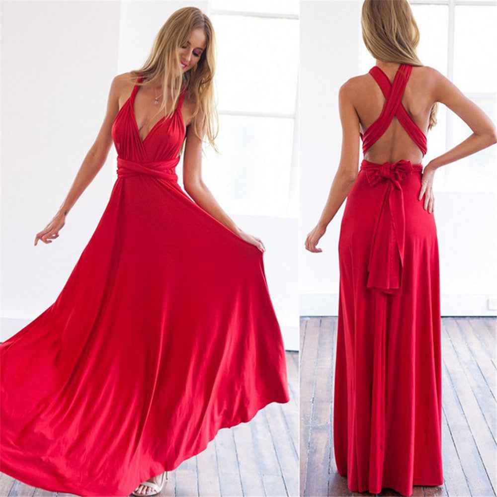 Bridesmaid Dress Infinity Dress Floor Length Convertible Dress Wedding Dress Multiway Dress Rust Dress Evening dress