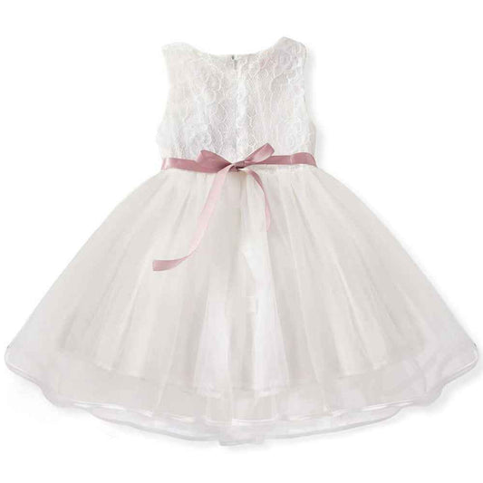Flower Girl Dress Bridesmaid Girls Dress Sleeveless Patchwork Lace Dresses