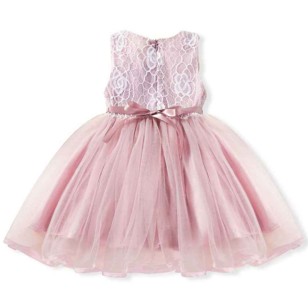 Flower Girl Dress Bridesmaid Girls Dress Sleeveless Patchwork Lace Dresses