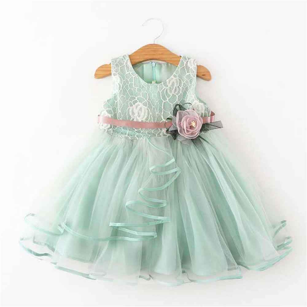 Flower Girl Dress Bridesmaid Girls Dress Sleeveless Patchwork Lace Dresses