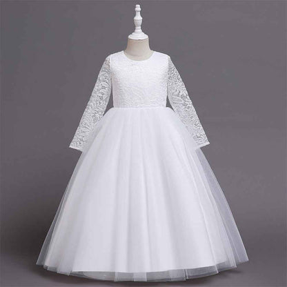 Flower Girl Dress Boho Flower Girl Toddler Junior Bridesmaid Fall Flower Girl Tulle Flower Girl Long Sleeve Flower Girl Dress