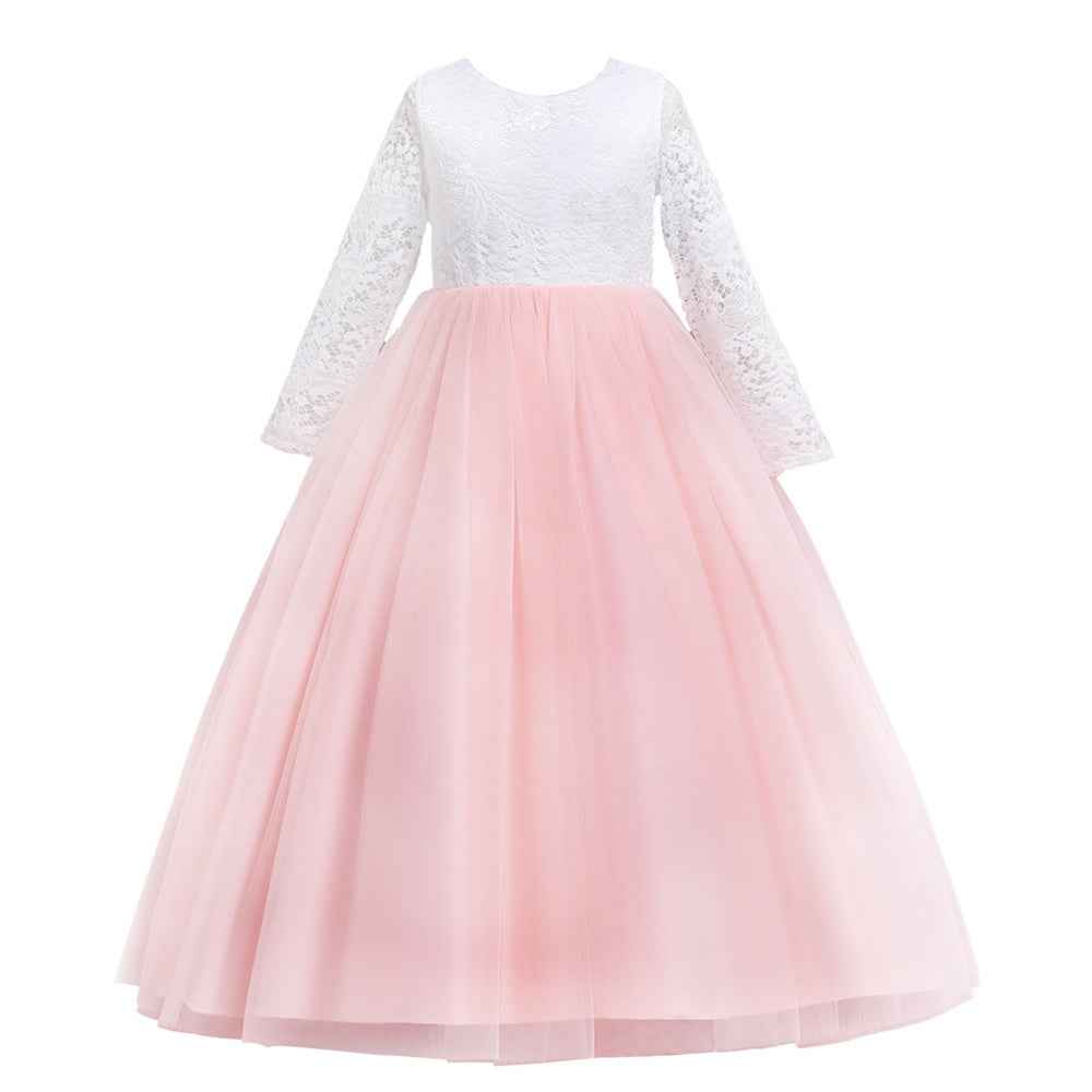 Flower Girl Dress Boho Flower Girl Toddler Junior Bridesmaid Fall Flower Girl Tulle Flower Girl Long Sleeve Flower Girl Dress