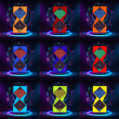 Electronic Cyberpunk Hourglass Clock | Digital Desktop Meter & Unique Gift