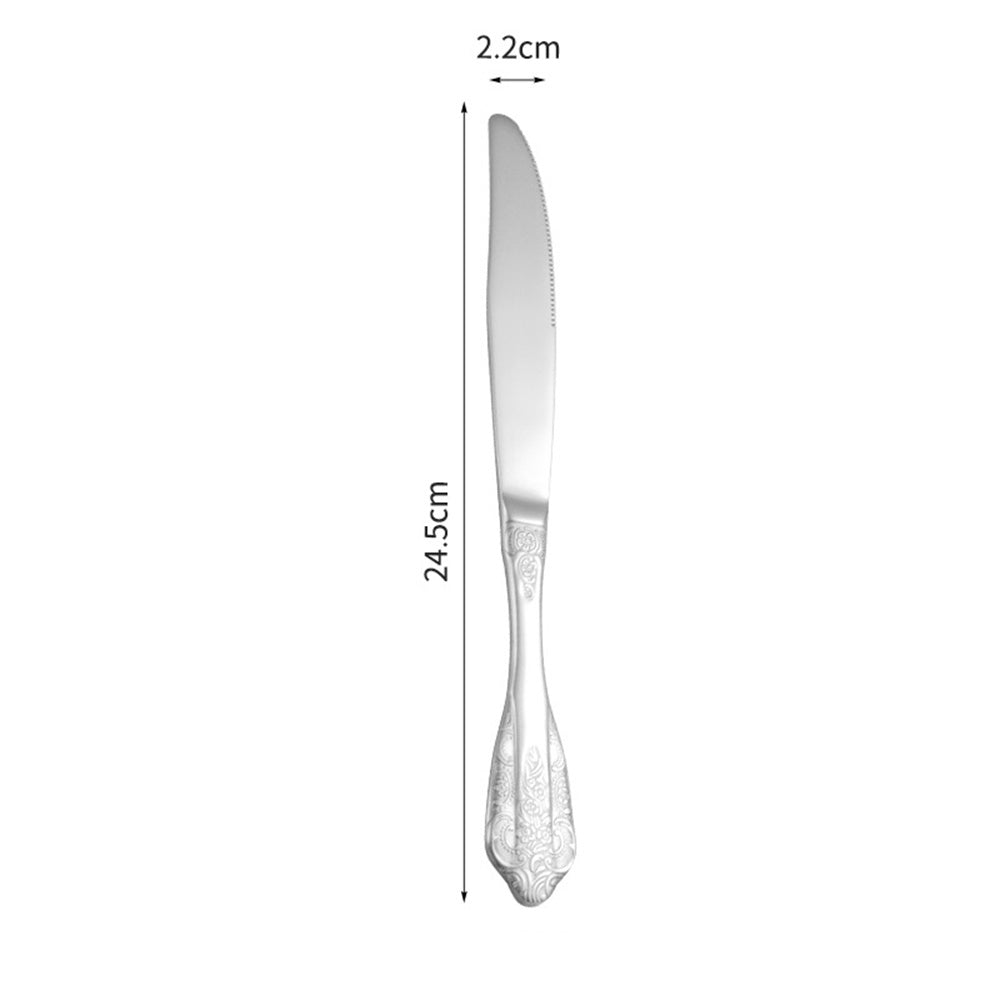 Vintage Embossed Wedding Cutlery Set - Stainless Steel Knives & Forks Gift