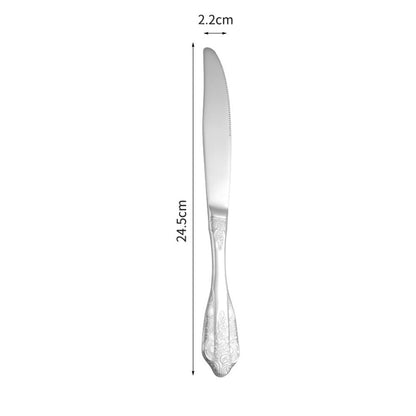 Vintage Embossed Wedding Cutlery Set - Stainless Steel Knives & Forks Gift